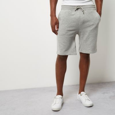 Grey marl jogger shorts